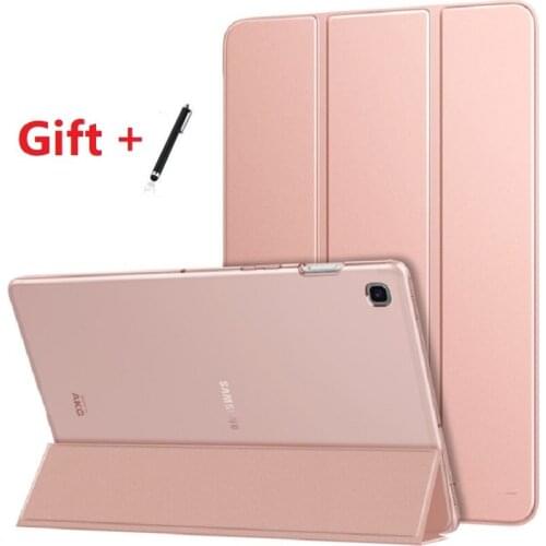 Flip Trifold Stand Cover for Samsung Galaxy Tab S5e 10.5" with Translucent Back Protector Compatible with T720 SM-T725 2019 Pen