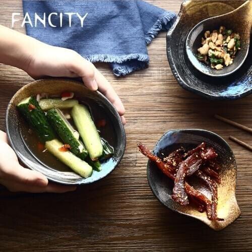 FANCITY Japanese hand painted ceramic bowl domestic rice bowl hand bowl salad bowl roasted bowl sushi bowl sashimi bowl
