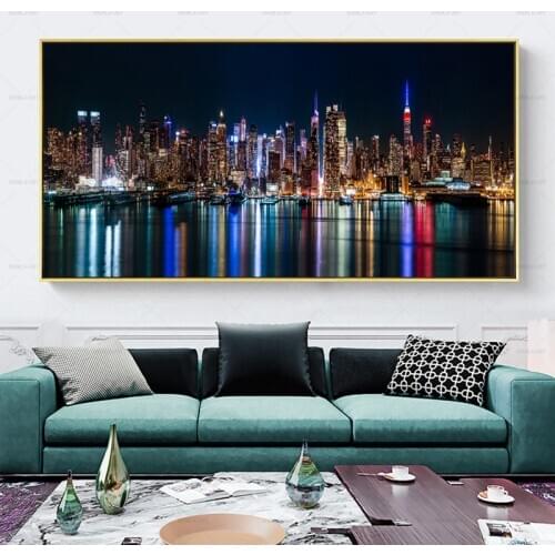 City Night New York Canvas Prints Painting Modern Picture Wall Art For Living Room Poster and Prints No Frame