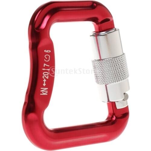 2Pcs 20KN Aluminum Alloy Paragliding Paraglider Carabiners Twist Auto Locking Hook Safety Climbing Buckle Red