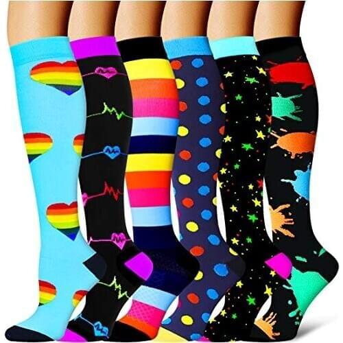 Compression Socks Men Running Sports Socks Travel Cycling Pregnant Nurse Edema 20-30mmHg Compression Circulation Women Stocking
