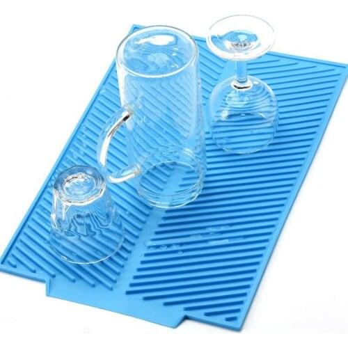 Drain Mat Kitchen Silicone Dish Drainer Mats Large Sink Drying Worktop Organizer Drying Mat for Dishes Tableware Table Mat