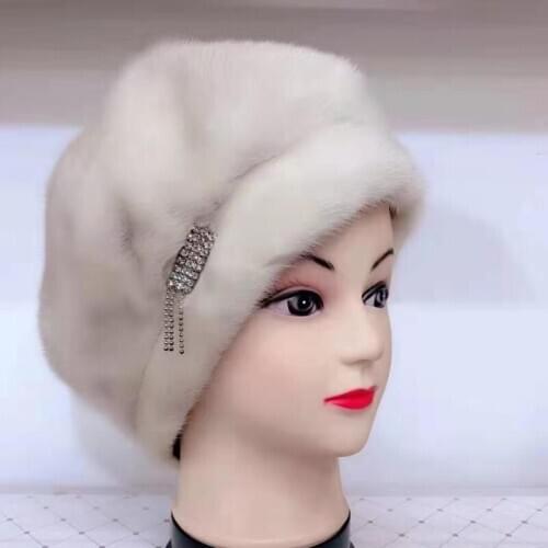 Winter Hot Selling Mink Hat Young Lady Size Can Adjust Keep Warm Protect Skin Fashion Women Fur Hat