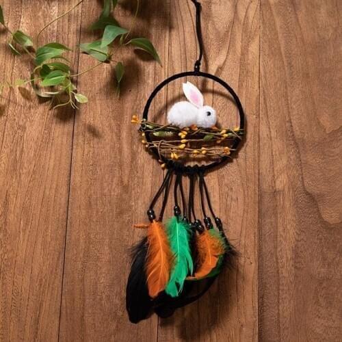 Girl Dream Catcher National Feather Ornaments Lace Ribbons Feathers Wrapped Lights Girls Room Decor Dreamcatcher