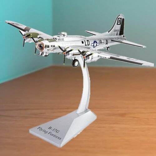1:72 B-17 Bomber Helicopter Alloy Army Model Plane Collectables Gifts Room Decor Silver