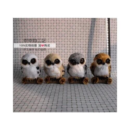 Simulation cute owl 7x7x10cm model polyethylene&furs owl model home decoration props ,model gift d765