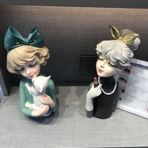 Moden Gorgeous Girl Resin Art Statue Accessori Fashion Style Sculpture ornaments Home Decoration Tabletop figurines