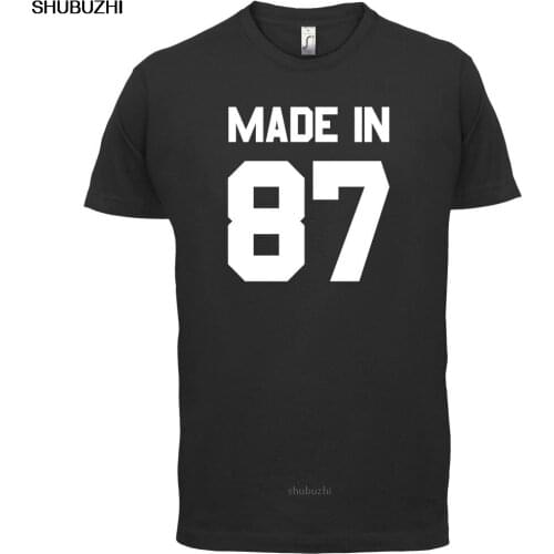 Made In '87 - Mens T-Shirt - 13 Colours - 29th Birthday - Present - Gift -1987 Print T Shirt Mens Short Sleeve Tshirt sbz8509