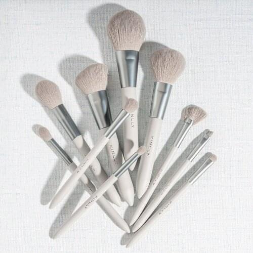 Makeup Brushes Sets Light Grey Series 10PCS Soft Hair Eye Shadow Blush Highlight Eyebrow Powder Cosmetics Brushes Beauty Tools