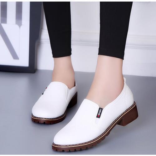 Non Slip Shoes Woman Loafers New Hot Women Flat Shoes Solid Breathable Square Heel Ladies Shoes Casual Shoes Sneakers Women