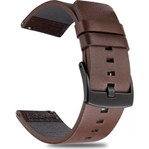 20mm 22mm Leather Strap For Samsung Galaxy Watch 3 46mm Gear S3 Watchband Genuine Leather Belt Bracelet For Huawei Watch GT 2 2e
