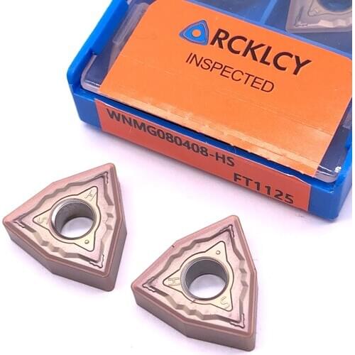 10pcs RCKLCY WNMG080408 HS FT1125 Stainless Steel Cutting Lathe CNC Tools Lathe CutterCNC Tools Carbide Inserts