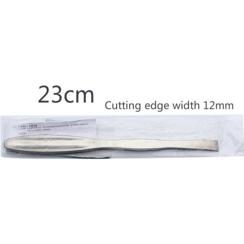 Stainless steel periosteal stripper 23cm curved flat blade 12mm bone rasping knife to peel off orthopedic instruments