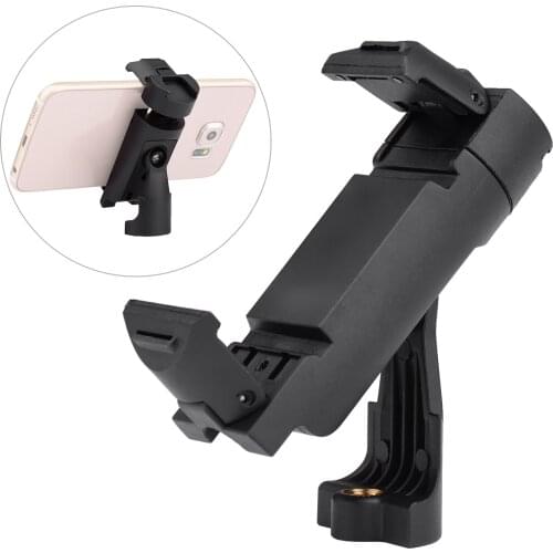 Tripod for Phone Mount Adapter Foldable Phone Holder Clip with Adjustable Clamp 1/4 Inch Interface Rotatable Head Photo Studio