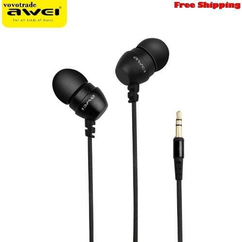 Awei Super Bass Noise Isolating Earphone For Cellphone Mp3 Mp4 For Iphone PC Smartphone Mp3 Hifi