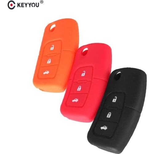 KEYYOU 30X Silicone Car Key Cover for Ford Fiesta Focus Focus C-Max Galaxy Kuga Mondeo MK4 S-Max Fob Smart Remote Key Case Cover