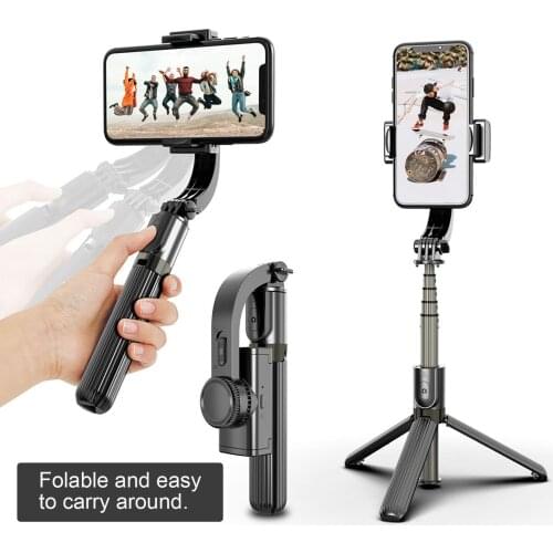 Gosear Foldable Handheld Selfie Stick Tripod Gimbal Phone Holder with Bluetooth for Taking Photos Live Streaming Recording