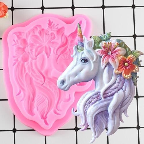 Sugarcraft Unicorn Silicone Cake Mold Fondant Molds Cake Decorating Tools Chocolate Gumpaste Mould Resin Clay Rubber Moulds