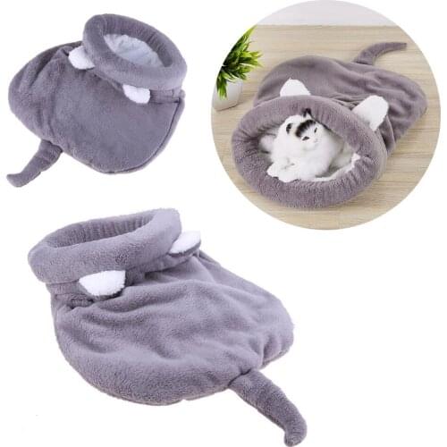 Warm Soft Coral Fleece Cat Sleeping Bag Dog Cat Bed Pet Dog House Lovely Soft Pet Cat Mat Cushion Warm Travel Cat Bed Mat Covers
