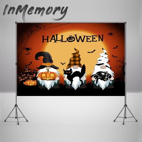 Pumpkin Lantern Moon Baby Birthday Photography Background For Photo Studio Photocall Castle Ghost Halloween Party Backdrop