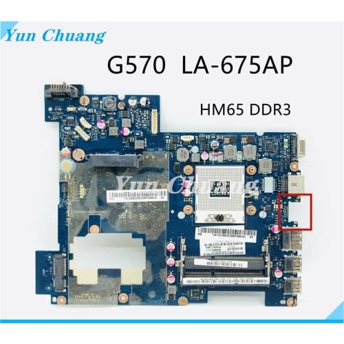 High quality PIWG2 LA-675AP For Lenovo Ideapad G570 Laptop Motherboard HM65 PGA989 DDR3 100% Tested