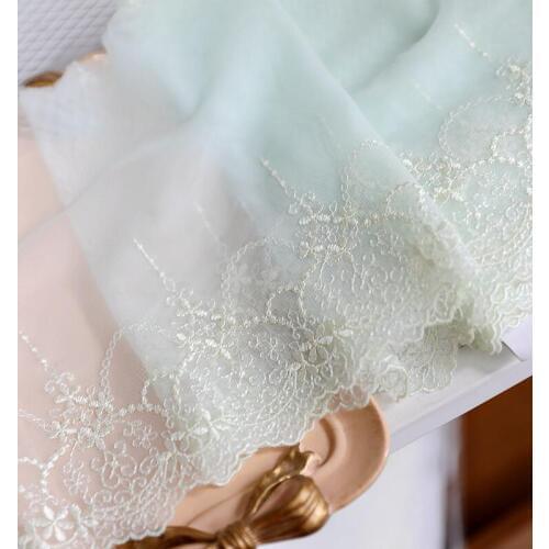 1 Meter Embroidered Lace Trim Water Green Lace Fabric Ribbon DIY Craft Handmade Sewing Curtain Clothes Accessories 20cm