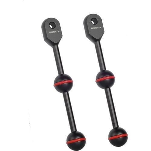 2 PCS 6" Double Ball Head with YS Head Arm System CNC Aluminium Connector for Strobe/video Light and Diving Camera Handle Tray