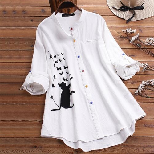 2020 Loose Linen Maternity Blouses Long Sleeve Nursing Tops Shirts for Pregnant Women Long Blouses Pregnancy Clothings Plus Size