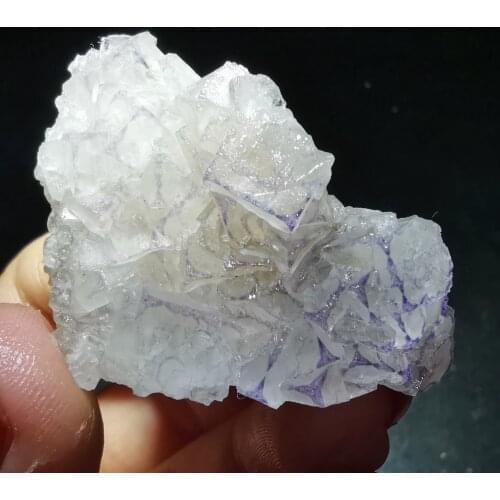 33.6gRare natural dark purple fluorite and crystal quartz mineral specimen rock original gem halo energy healing crystal