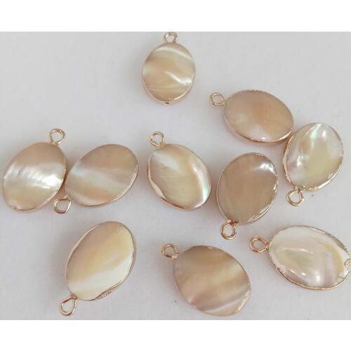5 PCS /LOT 100% sea-shell pearl with big oval shape,charms with 2 hangers or 1 hanger ,nature colors ,DIY PEARL BEADS-12x20 mm