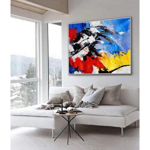 Handmade Abstract Artwork Modern Acrylic Painting Palette Knife Art Work Office Living Room Decor Large Canvas Colorful Wall Art
