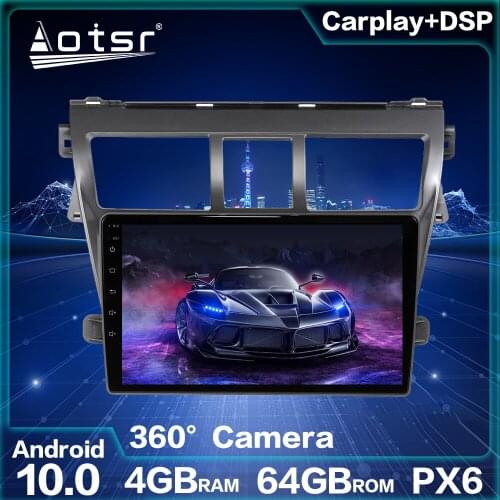 Android 10.0 4GB 64GB PX6 Auto Stereo Car Radio For Toyota VIOS 2008+ Car GPS Navigation Multimedia Player Car Screen DVD Player