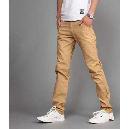 2020 spring fashion casual pants men solid thin suits slacks, Mid waist cotton Straight khaki pants mens joggers size 28-36