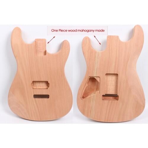 Yinfente Strat Electric guitar body One piece Mahogany Made Unfinished guitar DIY guitar