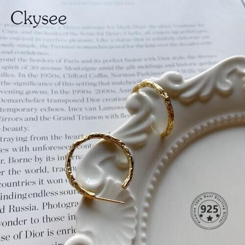 Ckysee 2020 Trend 925 Sterling Silver Earrings Irregular Large Earrings Foil Earrings For Women Jewelry Silver Fashion Jewelry