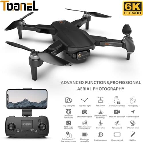 2021 New 5G GPS Drone With Camera 6K HD Wide Angle Dual-lens Blushless Quadcopter Flight 28 Mins RC Distance 1000M RC Helicopter