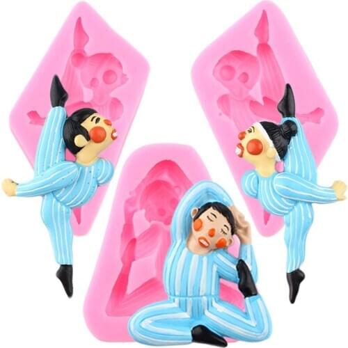 Gymnast Acrobat Silicone Moulds Candy Chocolate Mould DIY Cake Decorating Tools Cake Border Fondant Mold Polymer Clay Resin Mold