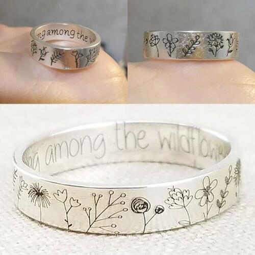 6 Sizes Of Garden Flower Letters Dandelion Alloy Rings For Lovers Anniversary Party Wedding Gifts