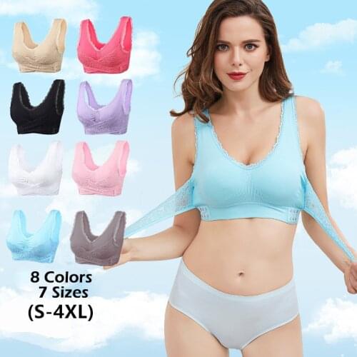 Front Cross Lace Edge No Steel Ring Gather Underwear 4xl Large Size Bra Pregnant Women Breast-Feeding Bra Sports Underwear