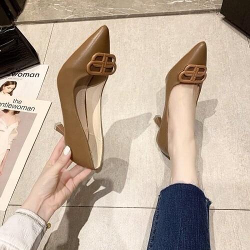 Summer Women Pumps High Heels Dress Shoes Beading Ankle Strap Pointed Toe