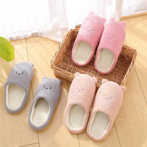 Cute Winter Warm Slippers Plush Soft Spring and Autumn House Floor Shoes Bedroom Ultralight Slipper Slides Non-slip Cartoon