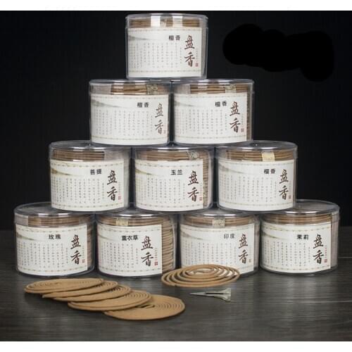 Natural Sandalwood Incense Home Fragrance Coil Incense Spice Antiseptic Refreshing 48 Coils Per Box Jasmine Rose Magnolia