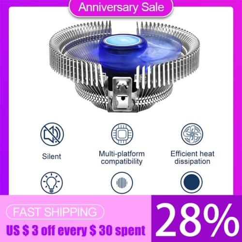 Low Profile Cpu Air Cooler With 120mm Quiet Fan Aluminum Fins For Amd Am4 Am3+ Am3 Am2+ Am2 Fm2 Fm1 Lga 2011 1366 115x