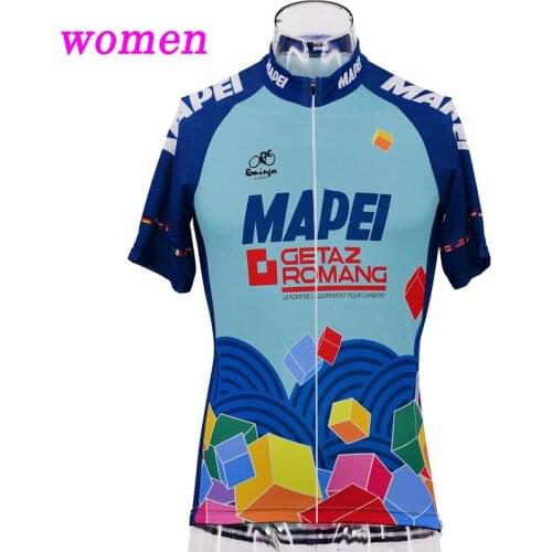 Hot womens blue Classic retro Pro team Cycling Jersey Short Sleeve Racing Road Bicycle Cycling Clothing Maillot Ciclismo