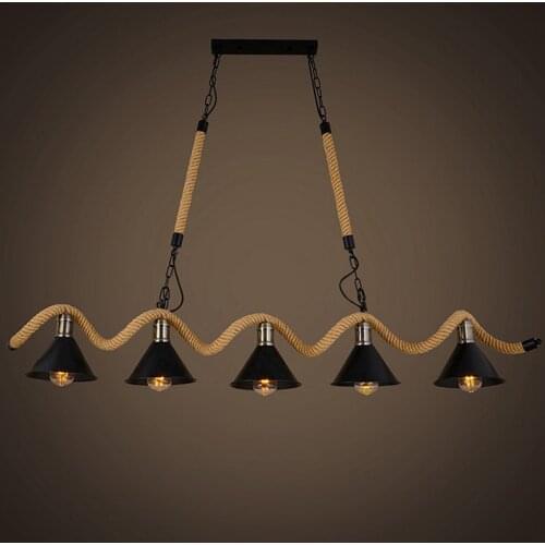 Industrial rustic pendant lights Indoor Lamp para sala hanging rope lights for living dining room Home suspended luminaire