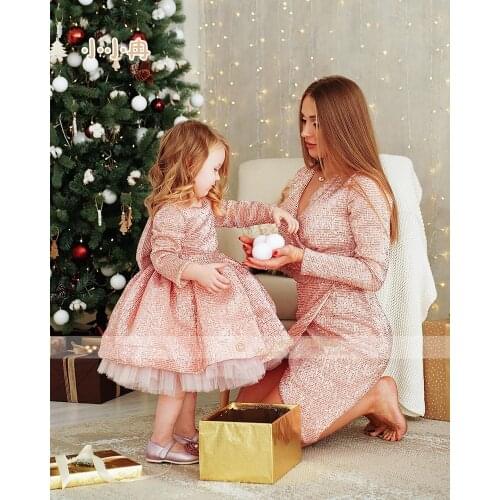 Luxury Pink Sequins Baby Girls Dresses for Birthday Party Kids Clothes Children Birthday Gown Pageant Dress