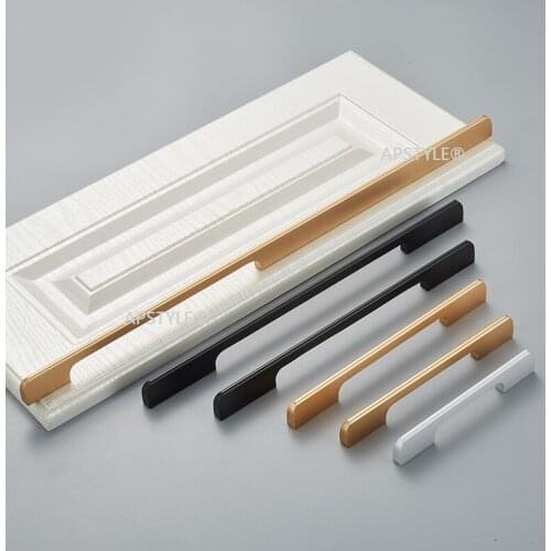 Drawer Cabinet Pulls Kitchen Cupboard Handles Wardrobe Furniture Hardwares Silver Black Gold Aluminum European Fashion Arc