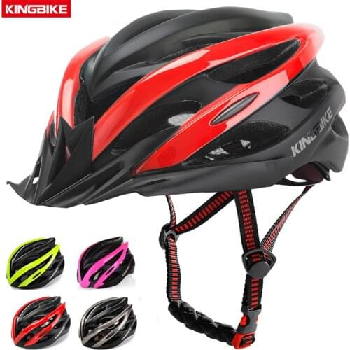 KINGBIKE Red Cycling Helmet Road Mountain Bicycle Helmets Detachable Visor Casco Ciclismo MTB Cycling Woment Bicycle Bike Helmet