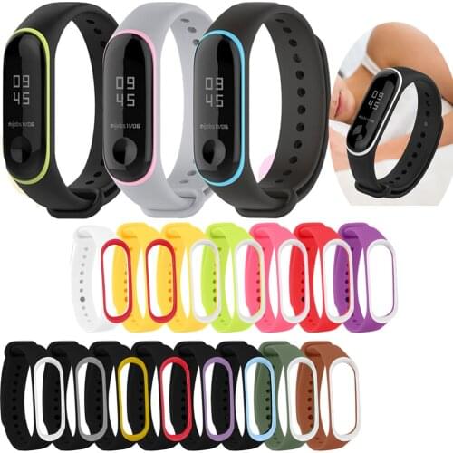 Replacement Sport Silicone watchband Bracelet For Xiaomi Mi Band 3/4 Fitness smartwatch colorful comfortable strap for Mi band 4