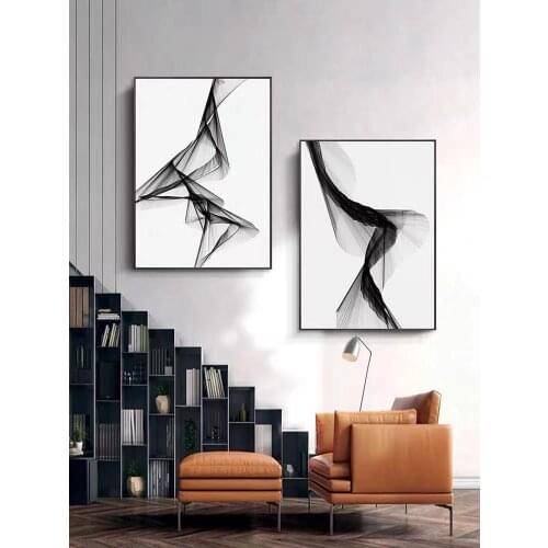 Modern Minimalist Abstract Line Art Poster Living Room Bedroom Background Wall Furniture Decoration Painting Core